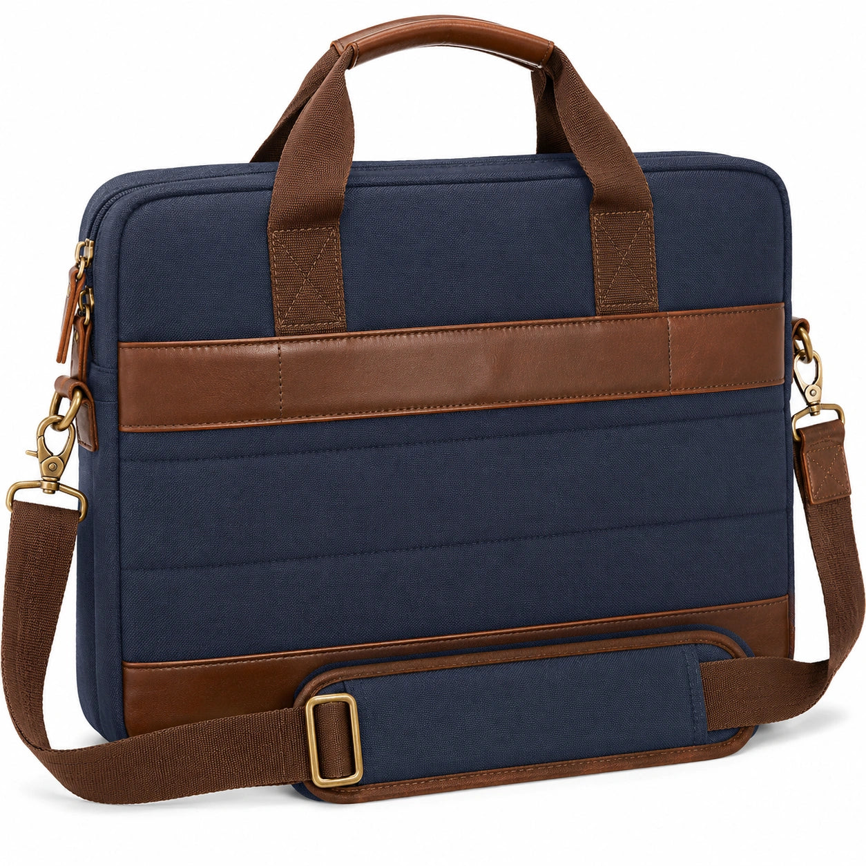 Laptoptasche für 15 Zoll mit abnehmbarem Schultergurt Blau Braun