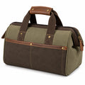 Robuste Werkzeugtasche aus Canvas in Braun und Oliv