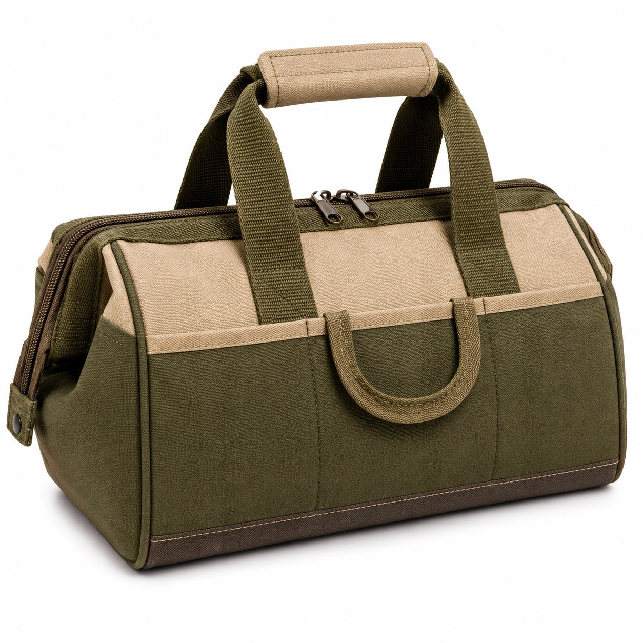 Werkzeugtasche 45cm Olivgrün/Beige mit Mehreren Fächern