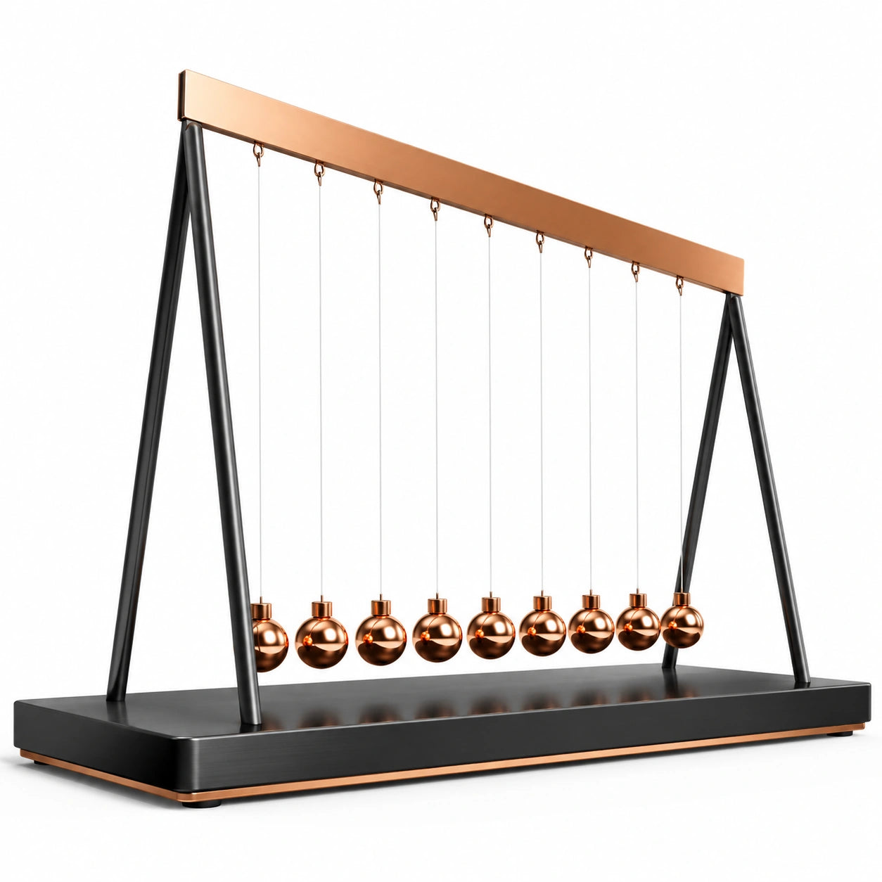 Newton-Pendel Schwarz/Kupfer mit 9 Kugeln für Tischdekoration