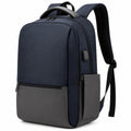 Laptop-Rucksack mit USB-Anschluss Wasserdicht Dunkelblau/Grau 30x15x45cm