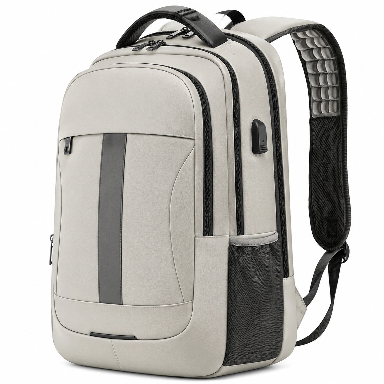 Laptop-Rucksack Grau Mit USB-Anschluss Wasserabweisend