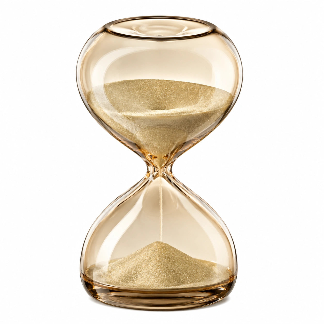 Bernsteinfarbene Sanduhr aus Glas, 30 Minuten, 15 cm