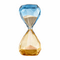 Glas Sanduhr Dekoration in Blau und Gelb
