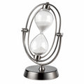 Silberne Sanduhr mit Metallrahmen, 60 Minuten