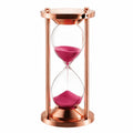 Sanduhr mit Kupferrahmen und rosa Sand, 30 Minuten
