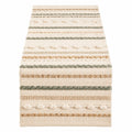 Tischläufer Beige/Grün mit Strukturmuster 180x35cm