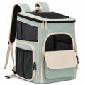 Faltbarer Haustier-Rucksack Mint/Beige mit Netz und Reißverschluss
