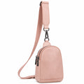 Kleine rosa Umhängetasche mit Zipper, verstellbarer Riemen, 1L