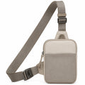 Beige Unisex Umhängetasche mit Verstellbarem Gurt und Klaren Linien